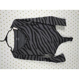 Victorias Secret PINK Zebra Thong Bodysuit Long Sleeve NEW Nwt MEDIUM